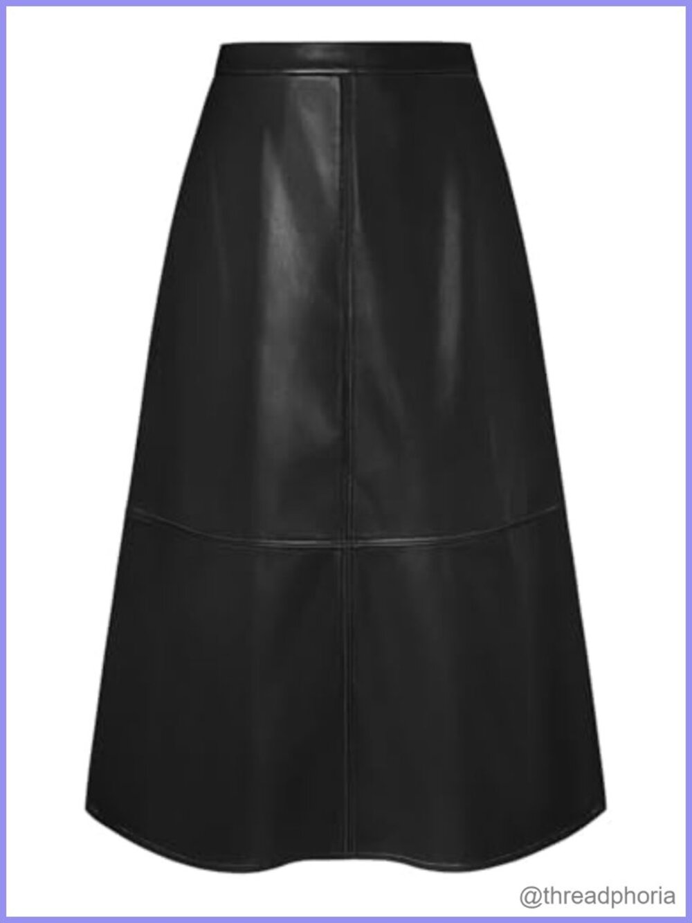 Faux Leather High Waist A Line Skirt Fall Winter Casual Party